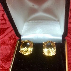 Beautiful Genuine Faceted Citrine Earrings